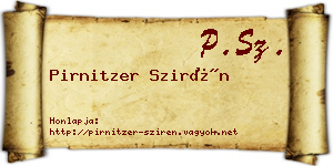 Pirnitzer Szirén névjegykártya